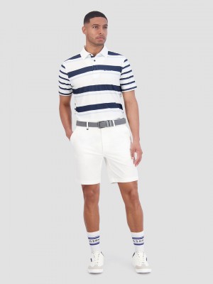 Camisa Polo Ben Sherman Mixed Mod Stripes Tech Jersey Sports Fit Azules | LRYPSHO-05