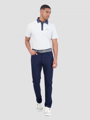 Camisa Polo Ben Sherman Polka Dots Tech Jersey Sports Fit Blancas | FCRHQAM-08