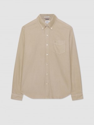 Camisas Ben Sherman Beatnik Oxford Garment Dye Gris | MWRHOVQ-26