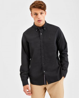 Camisas Ben Sherman Beatnik Oxford Garment Dye Negras | FDEVWSZ-81