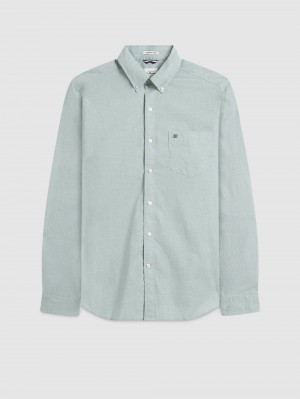 Camisas Ben Sherman Brighton Oxford Organic Green Verde | EBCSTVU-26