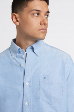 Camisas Ben Sherman Brighton Oxford Organic Azules | CHYJXNG-71