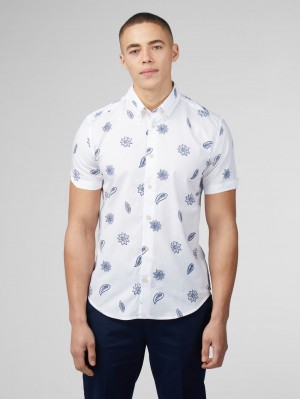 Camisas Ben Sherman Signature Floral Blancas | OWTFLKB-91