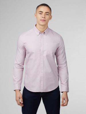 Camisas Ben Sherman Signature Oxford Long Sleeve Moradas | ILCONBU-45