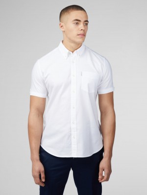 Camisas Ben Sherman Signature Short Sleeve Oxford Blancas | LOCAHKZ-14