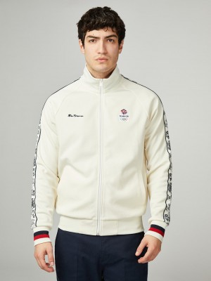 Camperas Ben Sherman Team GB Taped Track Top Blancas | YJIMVRG-32