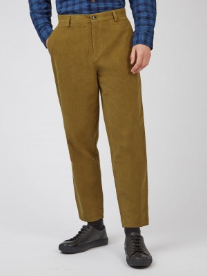 Pantalon Ben Sherman Tapered Corduroy Marrones | KTSBFNV-60