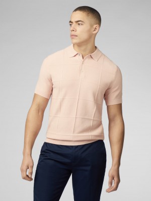 Prendas De Punto Ben Sherman Signature Textured Polo Rosas | TPHKAYJ-70