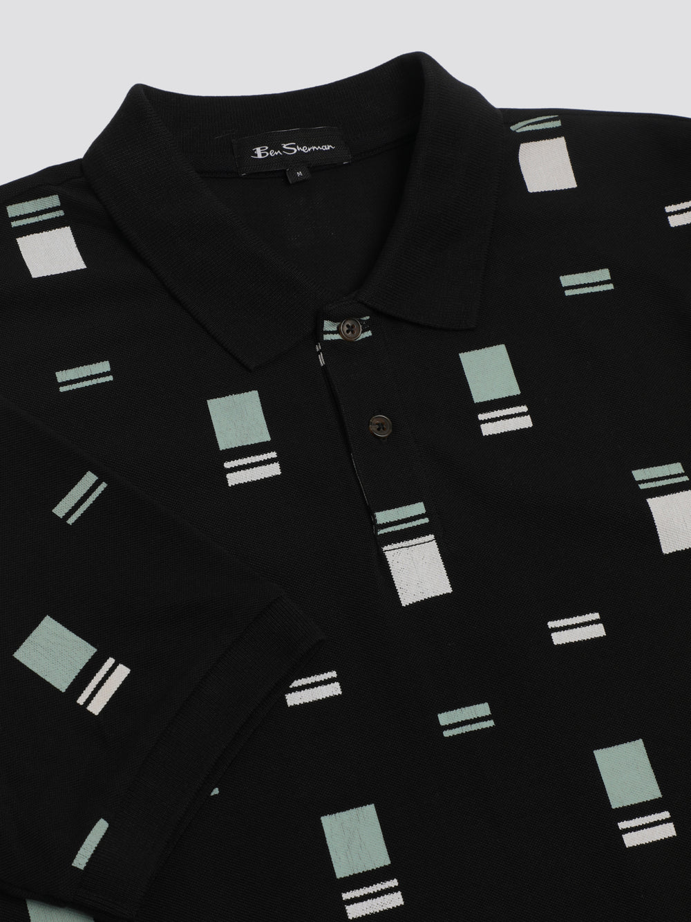 Camisa Polo Ben Sherman B by Ben Sherman Scatter Chequerboard Mod Stripe Negras | YDSIMKB-32