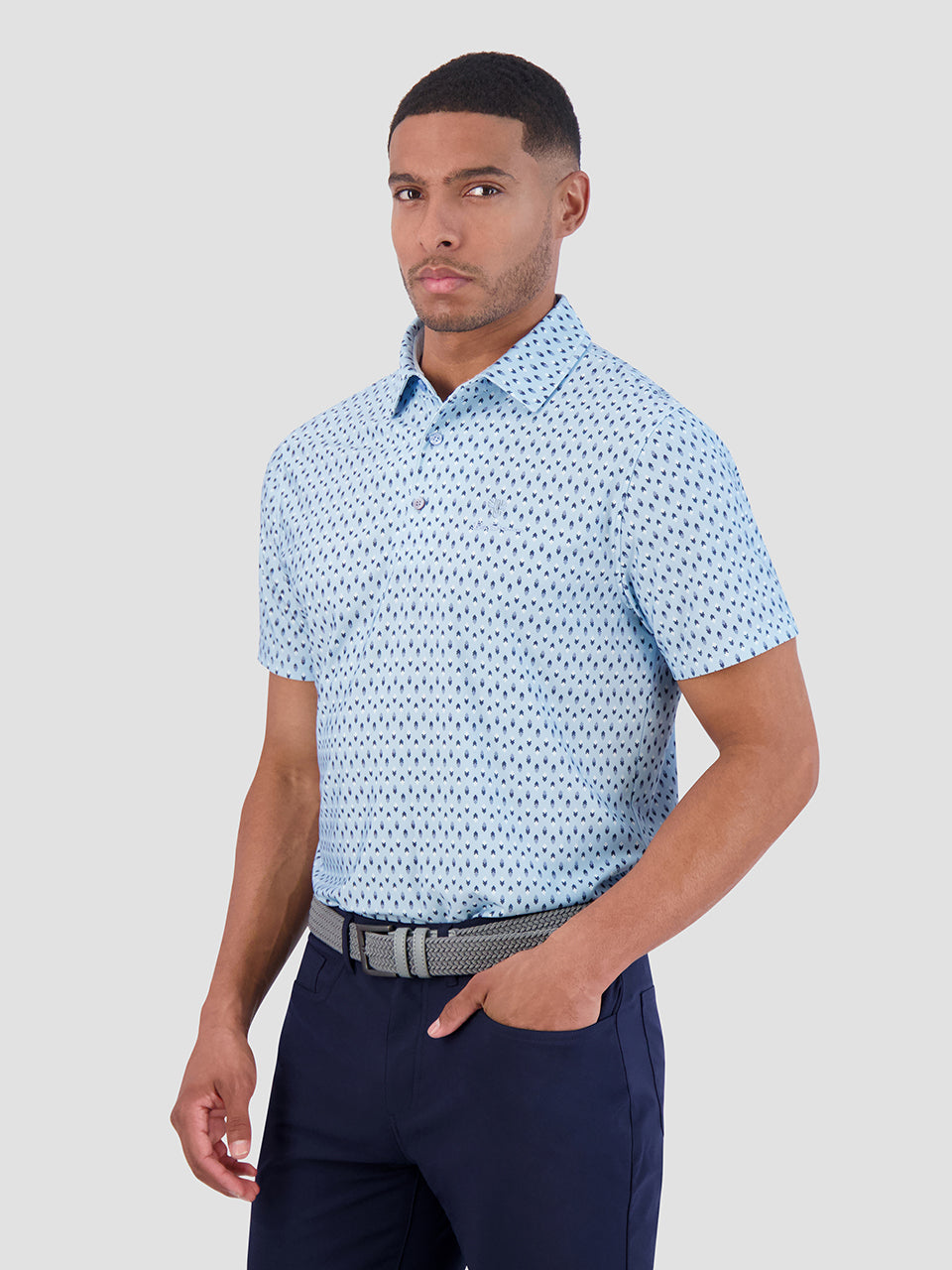 Camisa Polo Ben Sherman Chequerboard Geo Azules | ZHMNGJO-96