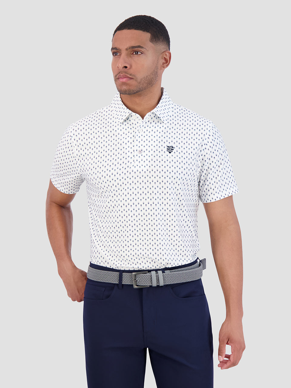 Camisa Polo Ben Sherman Chequerboard Geo Blancas | BWLPRYC-21