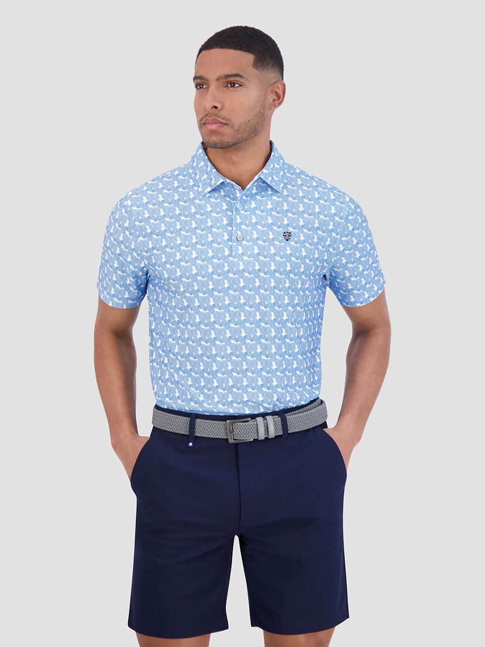 Camisa Polo Ben Sherman Psychedelic Helmet Tech Jersey Sports Fit Azules | NHXTQSP-06