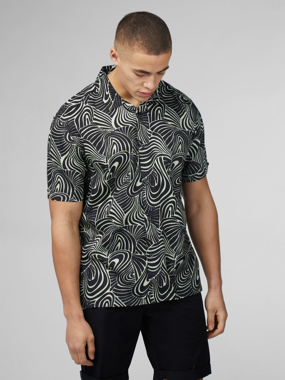 Camisas Ben Sherman B by Ben Sherman Psychedelic Swirl Print Verde Menta | FMBKUIA-74