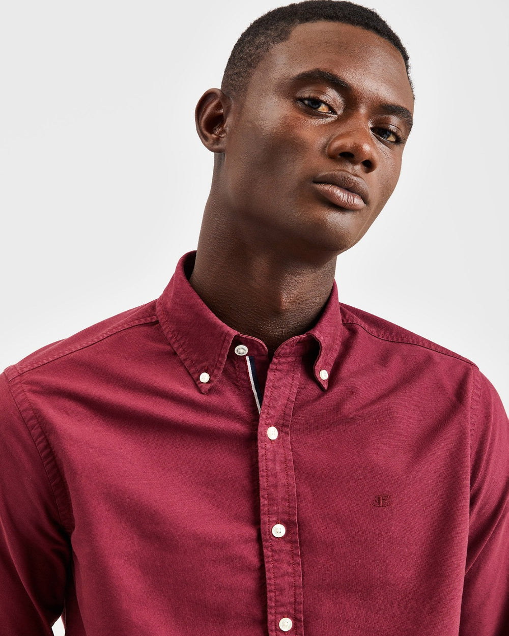 Camisas Ben Sherman Beatnik Oxford Garment Dye Burdeos | HLDEBAF-80