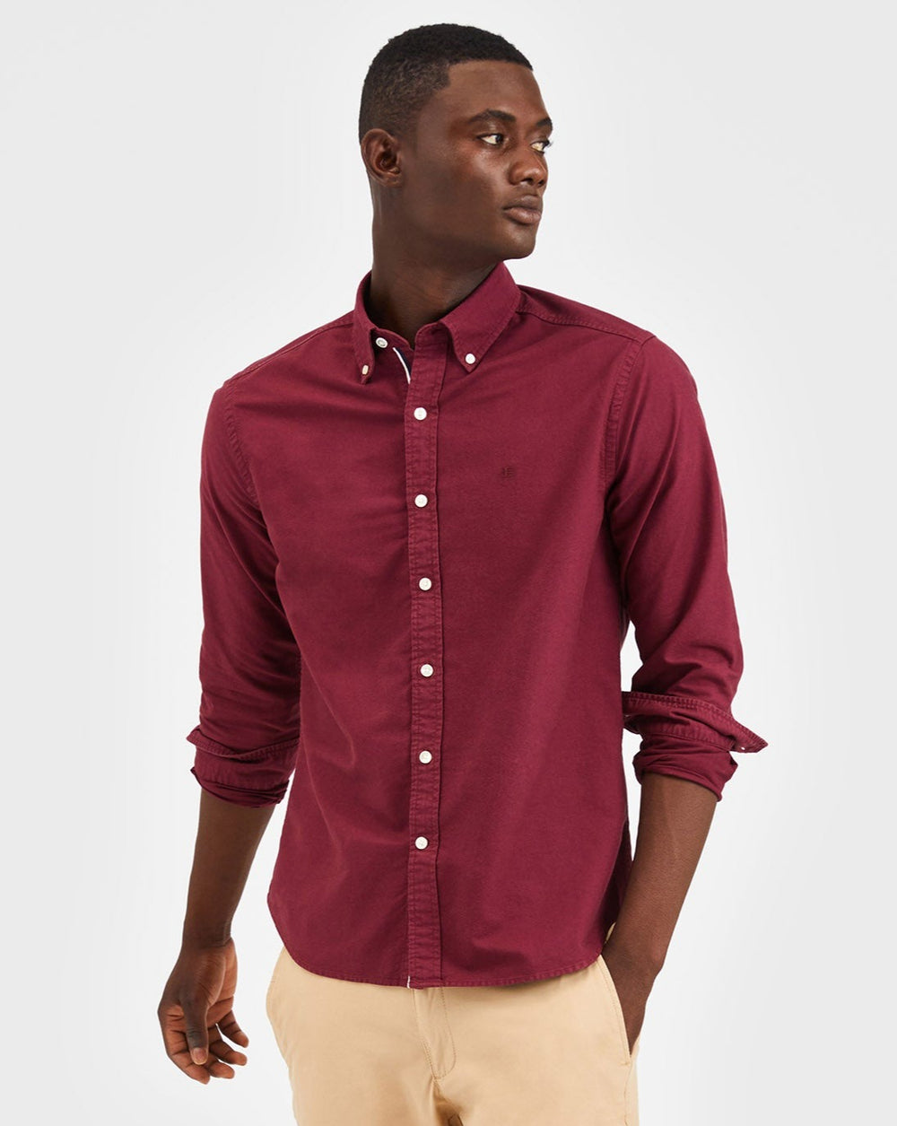 Camisas Ben Sherman Beatnik Oxford Garment Dye Burdeos | HLDEBAF-80