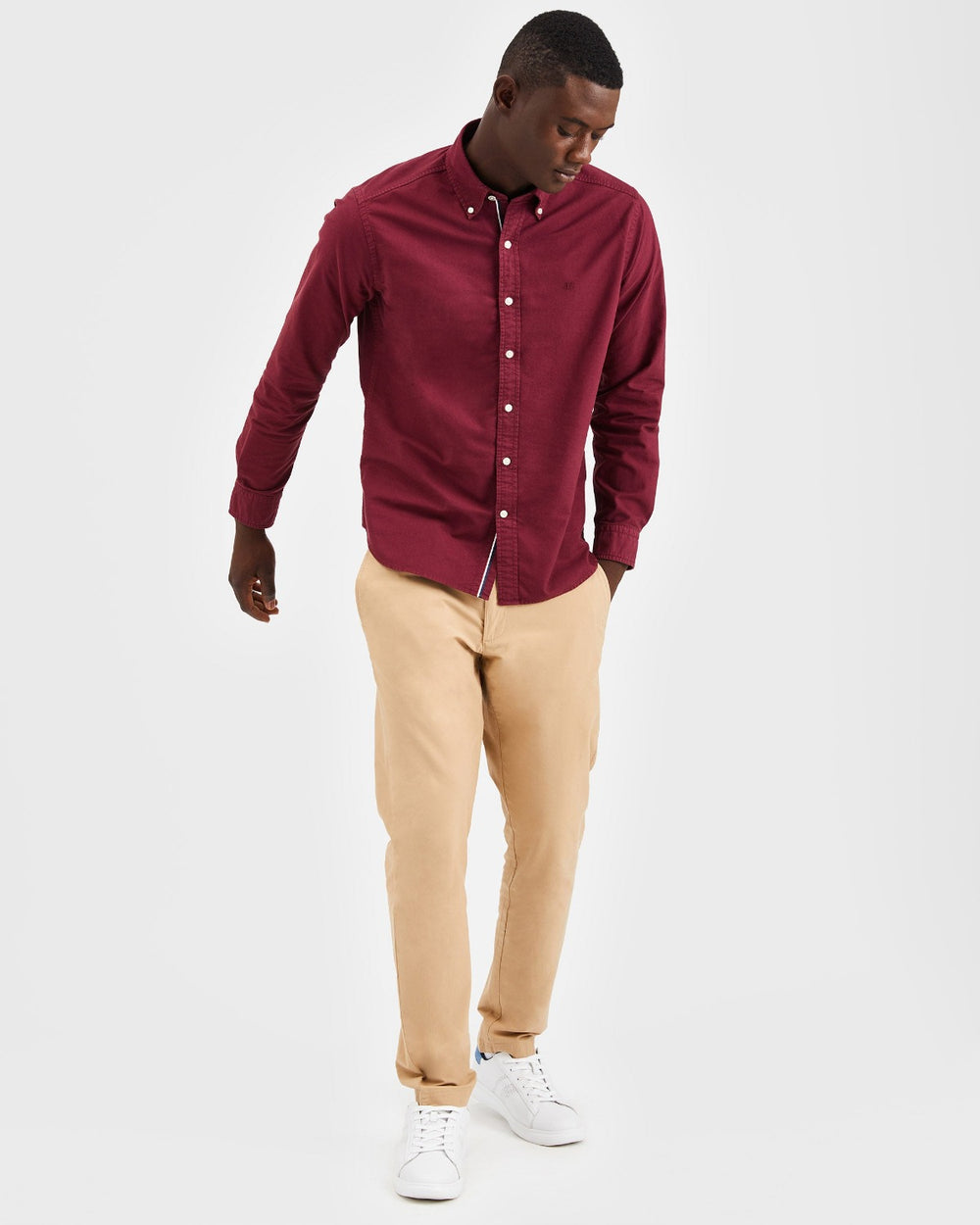 Camisas Ben Sherman Beatnik Oxford Garment Dye Burdeos | HLDEBAF-80