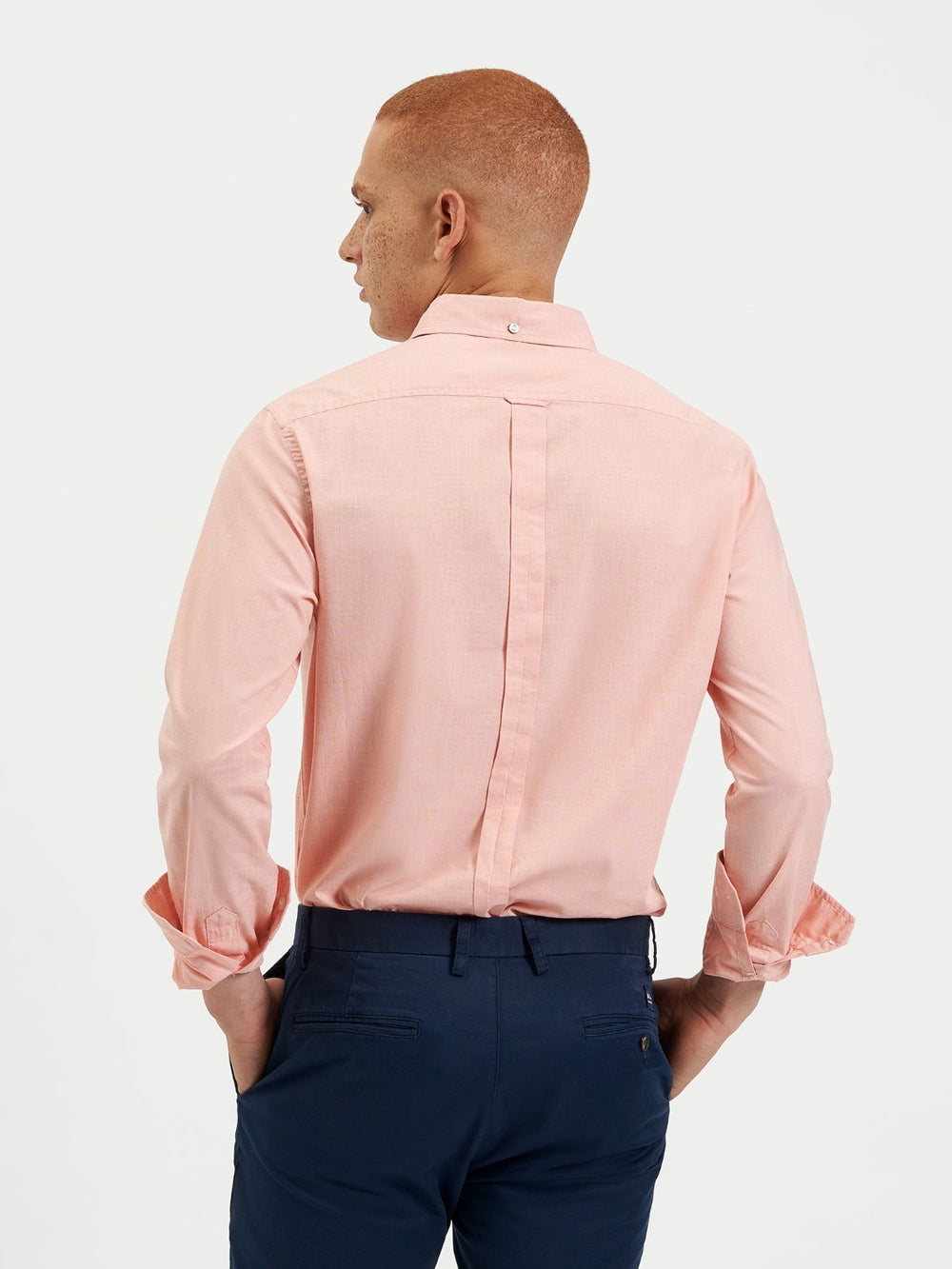 Camisas Ben Sherman Beatnik Wash Long-Sleeve Naranjas | MSQOJXE-19