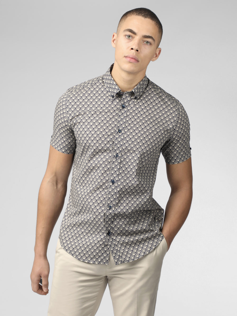 Camisas Ben Sherman Block Geo Gris | RPLVOTG-06