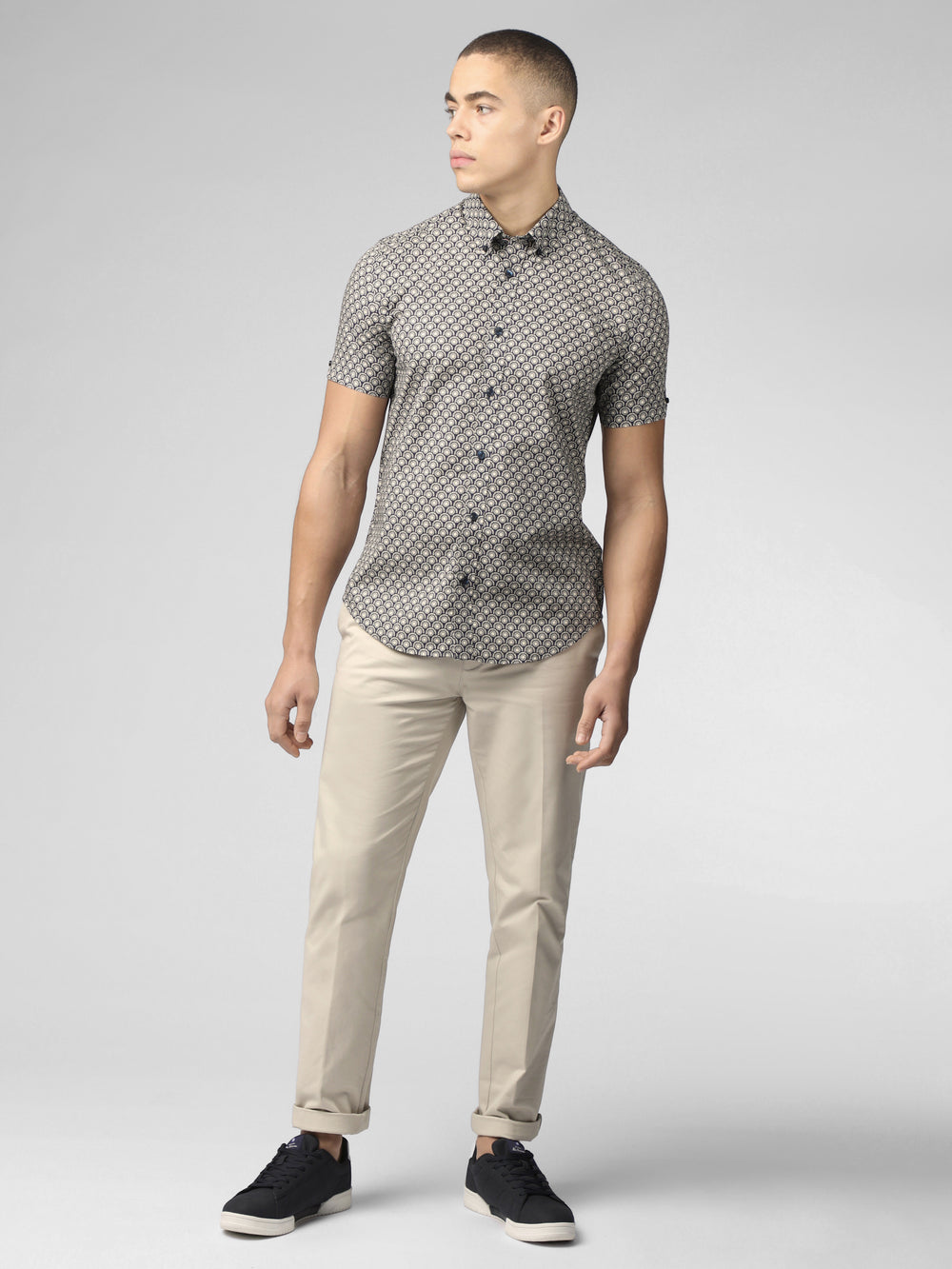 Camisas Ben Sherman Block Geo Gris | RPLVOTG-06