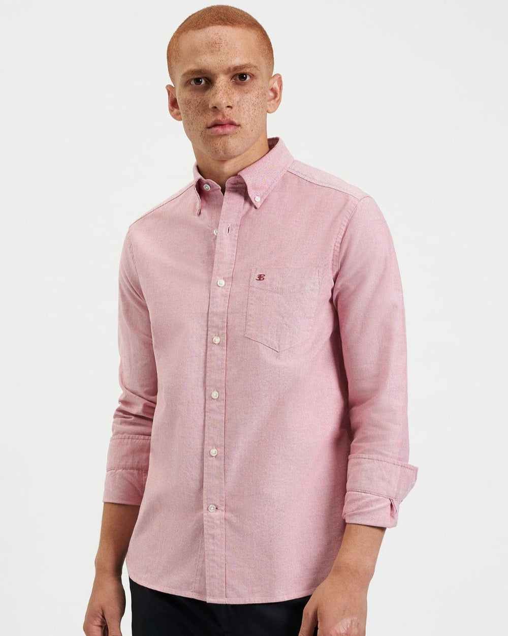 Camisas Ben Sherman Brighton Oxford Organic Rojas Claro | CFUJMGA-12