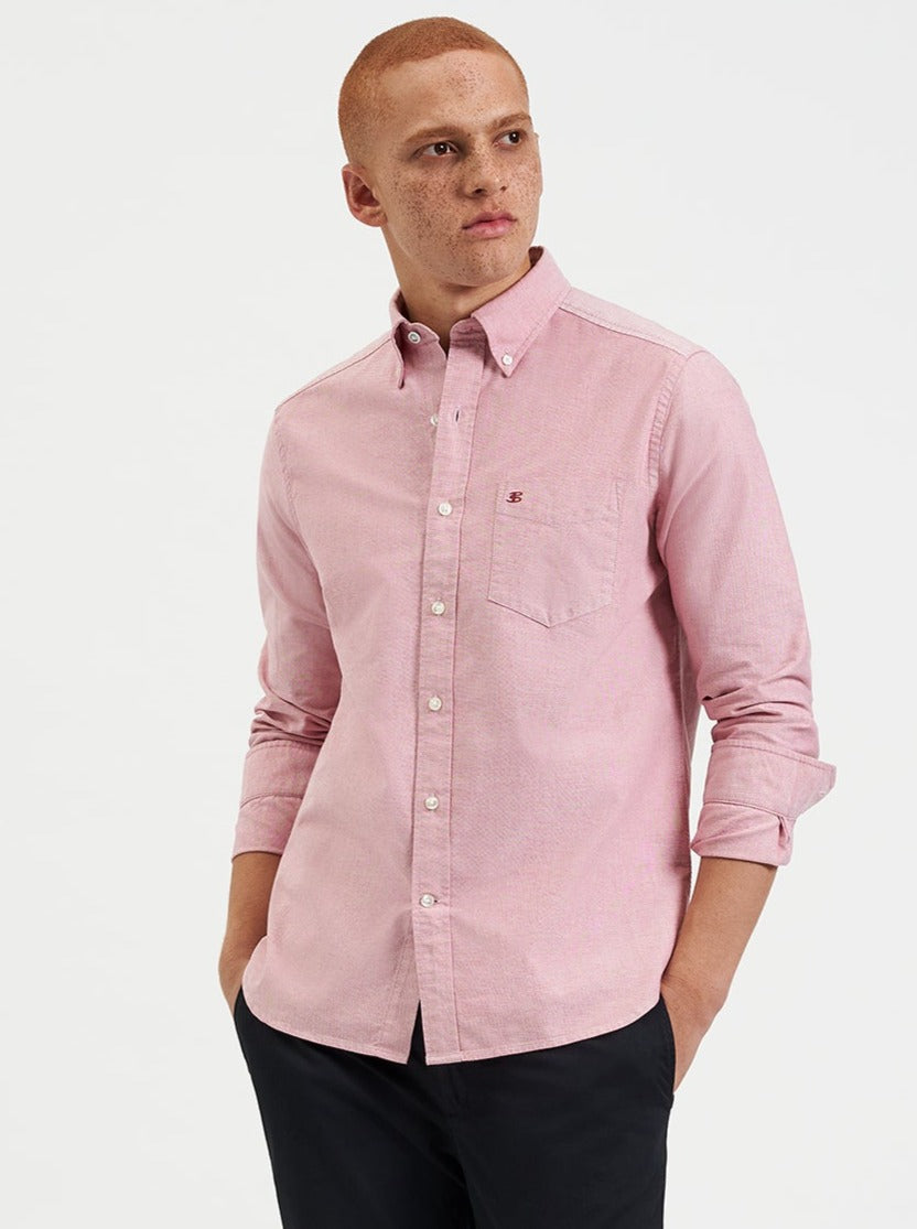 Camisas Ben Sherman Brighton Oxford Organic Rojas Claro | CFUJMGA-12