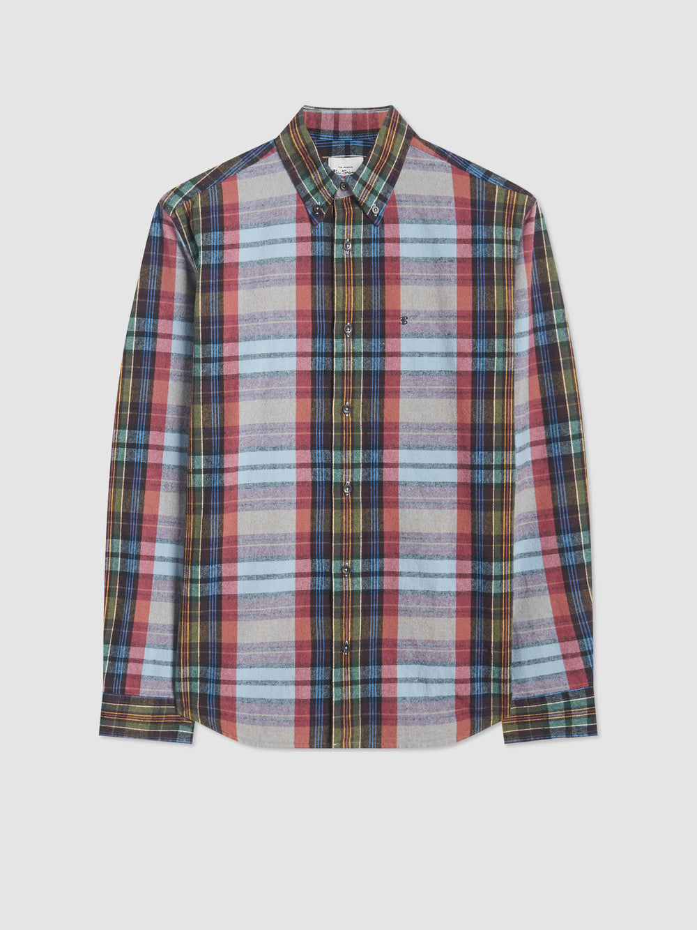 Camisas Ben Sherman Brushed Multicolour Check Oxford Azules | LETCWPM-52