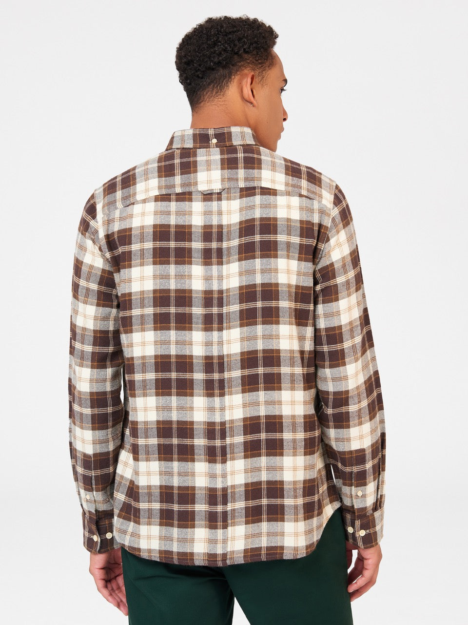 Camisas Ben Sherman Brushed Plain Check Chocolate | TGXQPUD-85