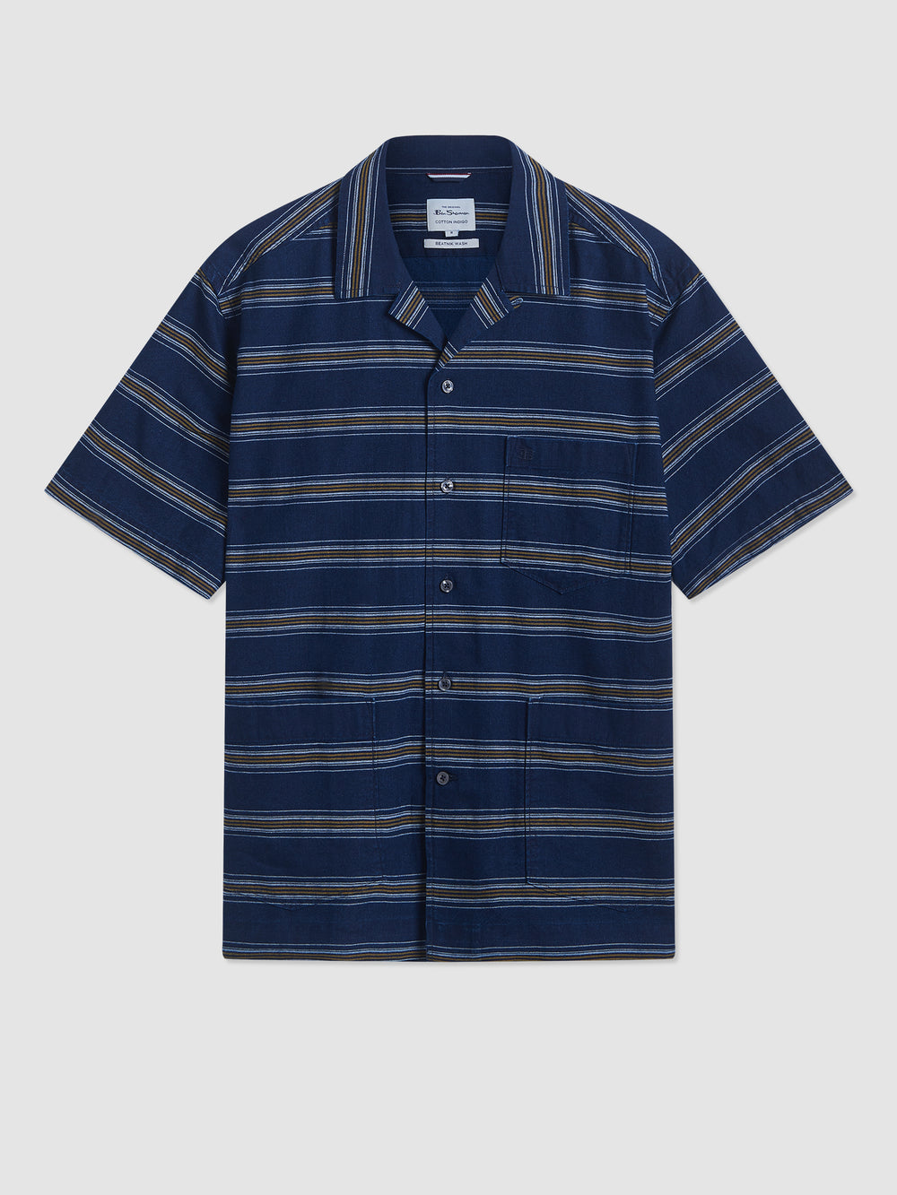 Camisas Ben Sherman Dalston Blues Lightweight Stripe Indigo | YAOVXQP-71