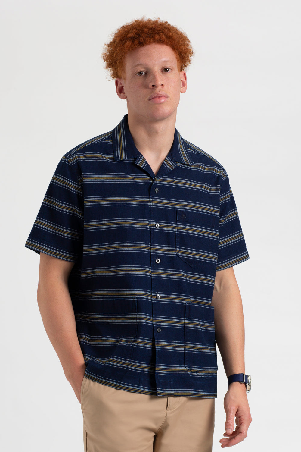 Camisas Ben Sherman Dalston Blues Lightweight Stripe Indigo | YAOVXQP-71