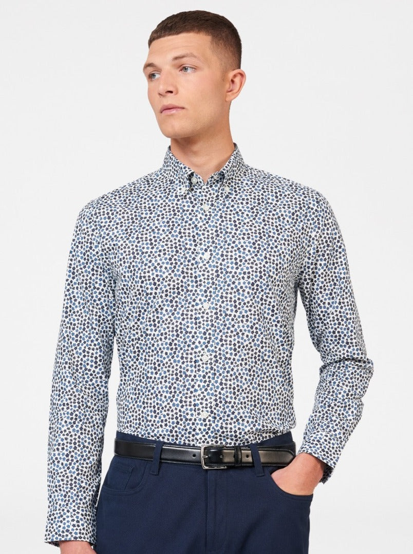 Camisas Ben Sherman Ditsy Floral Print Long Sleeve Blancas | OTIHKPV-49