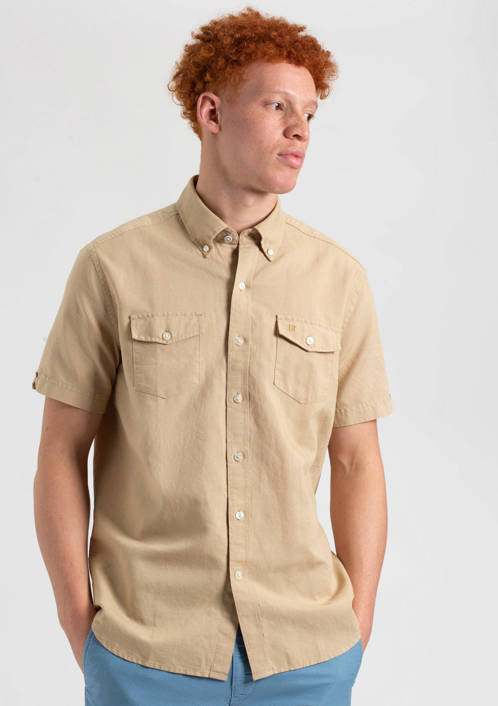 Camisas Ben Sherman Garment Dye Linen Marrones | SXPAHBL-30