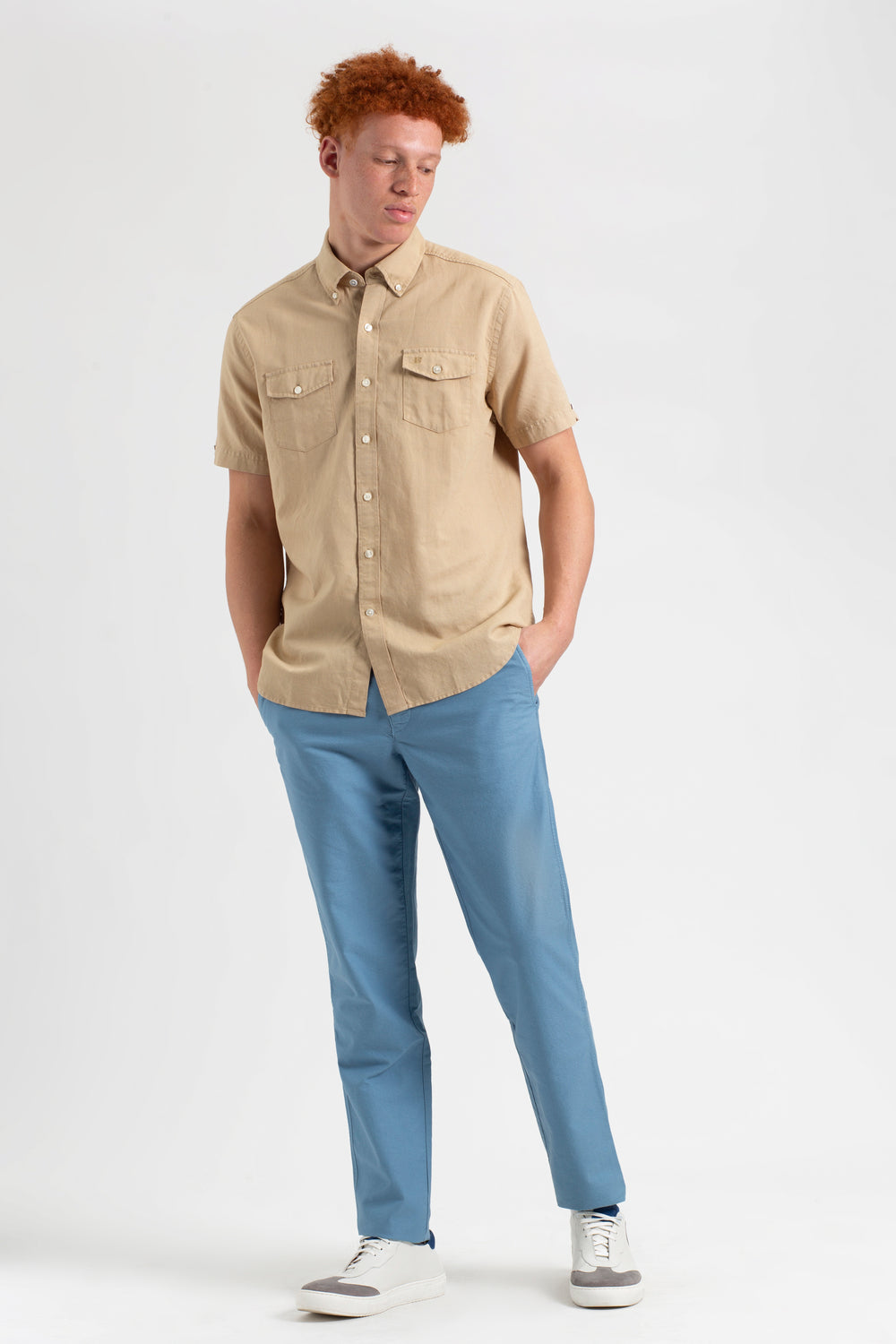 Camisas Ben Sherman Garment Dye Linen Marrones | SXPAHBL-30