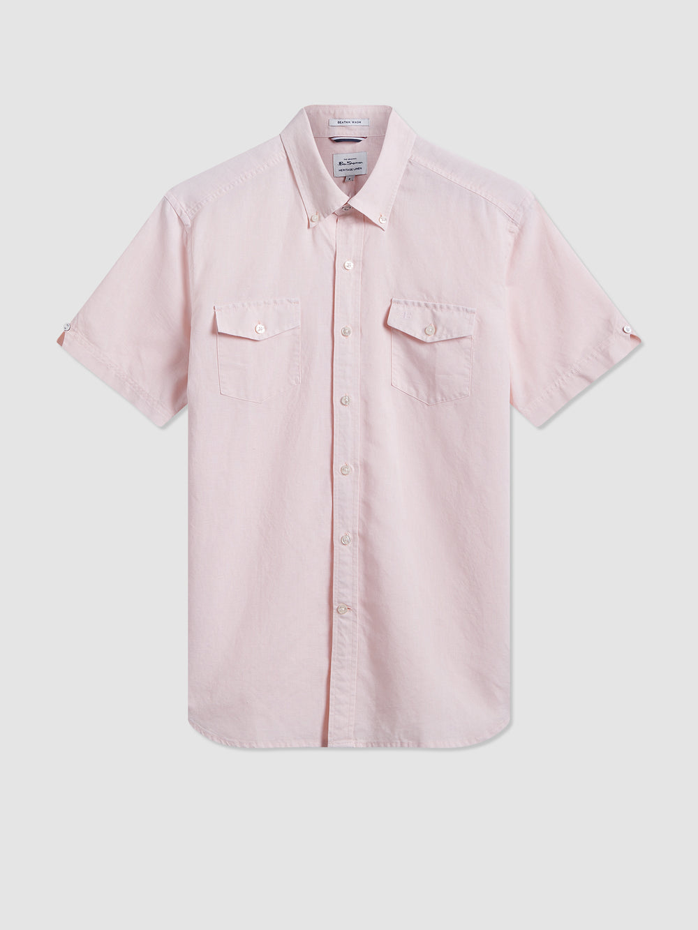 Camisas Ben Sherman Garment Dye Linen Rosas Claro | CGWBJYK-02