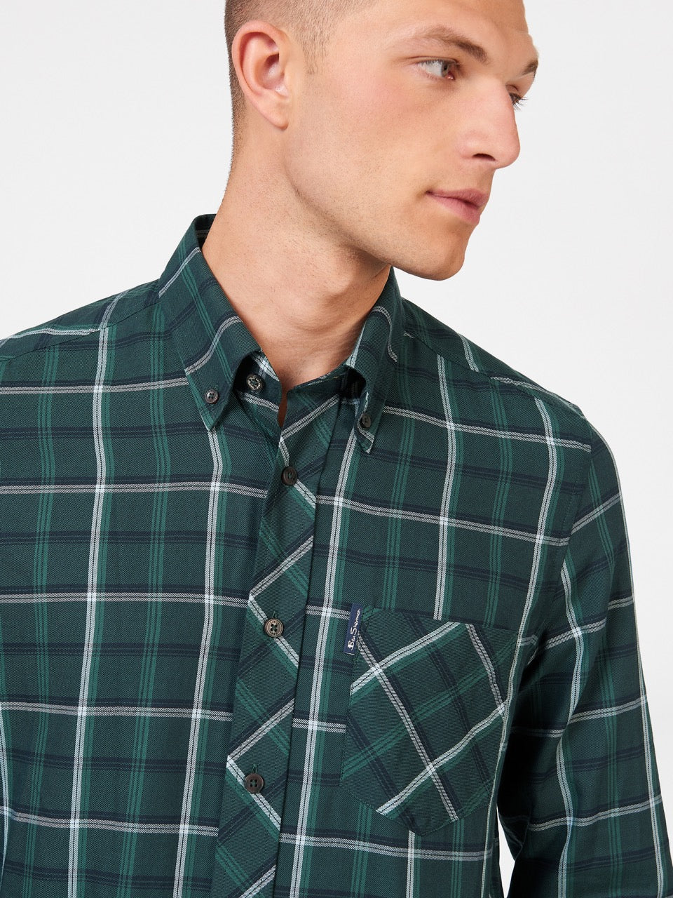 Camisas Ben Sherman Grid Check Verde | GKLAXHQ-03