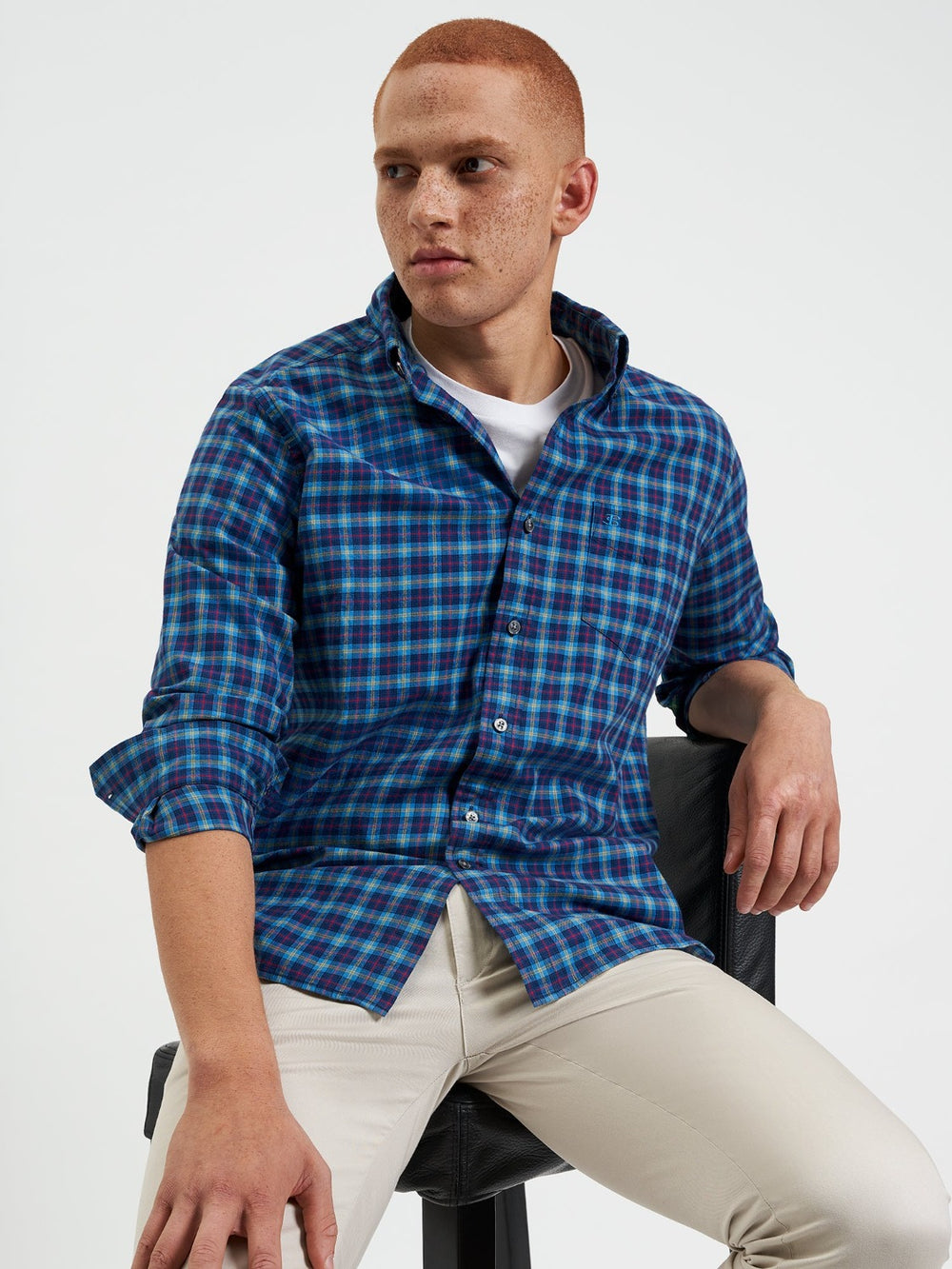 Camisas Ben Sherman House Tartan Twill Azul Marino | ENUJCGA-23