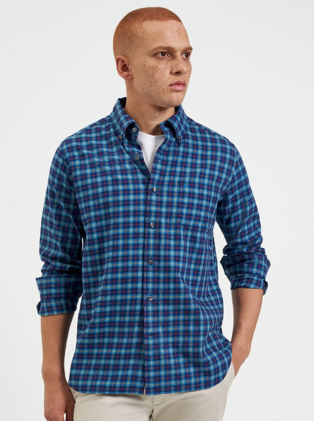 Camisas Ben Sherman House Tartan Twill Azul Marino | ENUJCGA-23