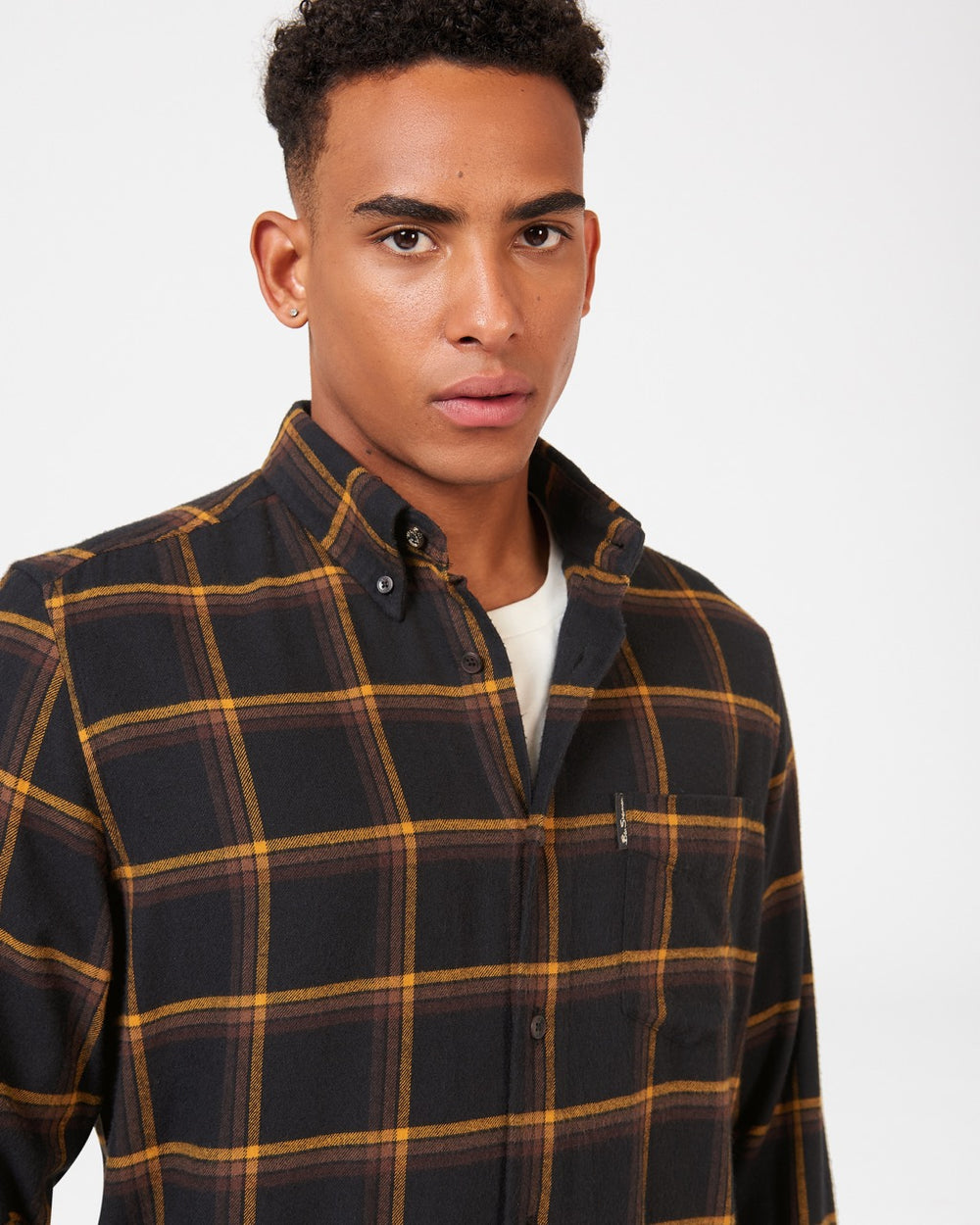 Camisas Ben Sherman Oversized Brushed Check Negras | EQXHKPF-81