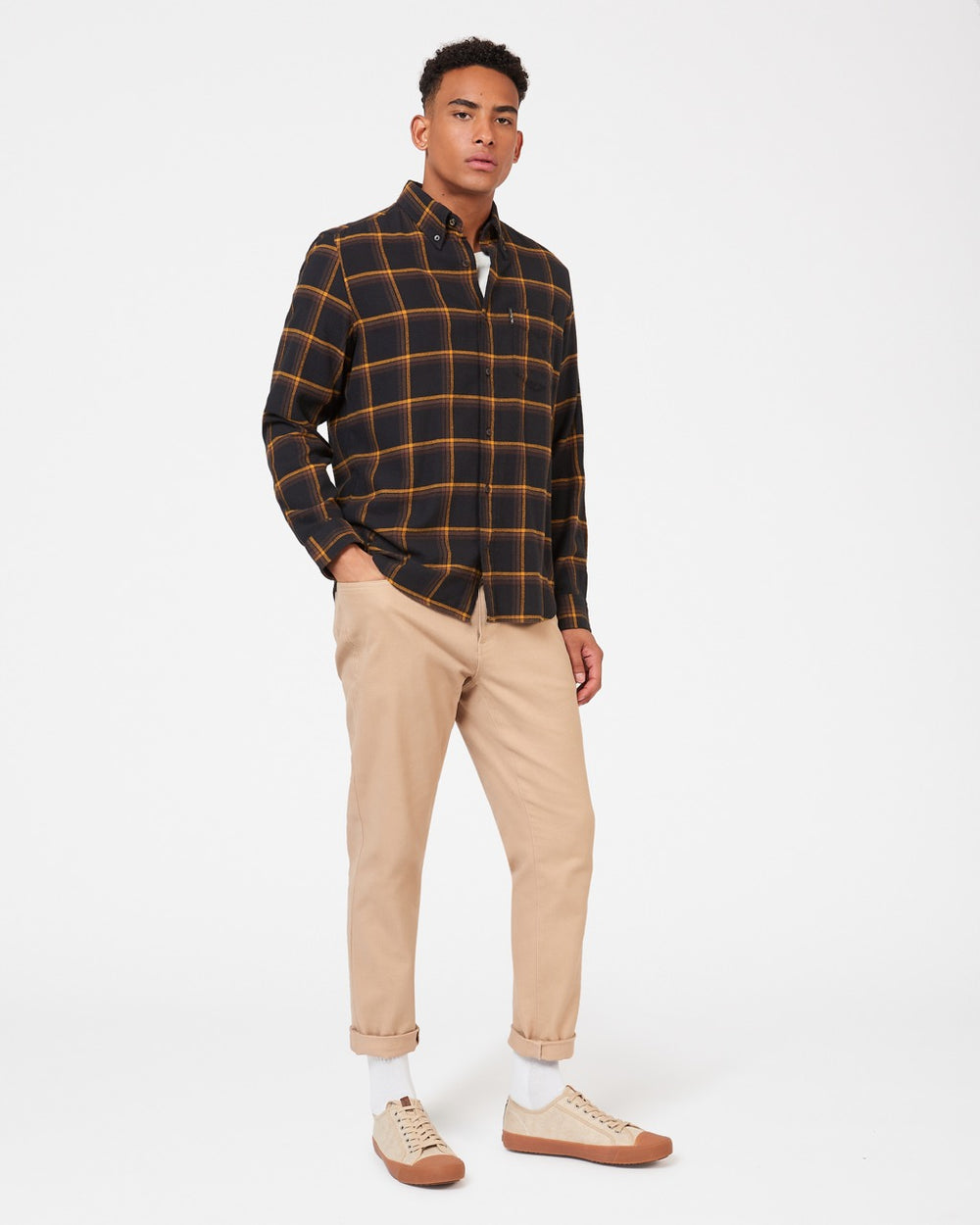 Camisas Ben Sherman Oversized Brushed Check Negras | EQXHKPF-81