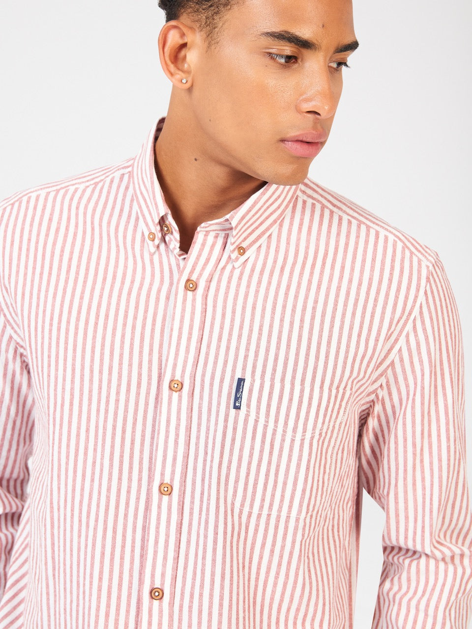 Camisas Ben Sherman Recycled Cotton Oxford Stripe Naranjas | YOWMISQ-05