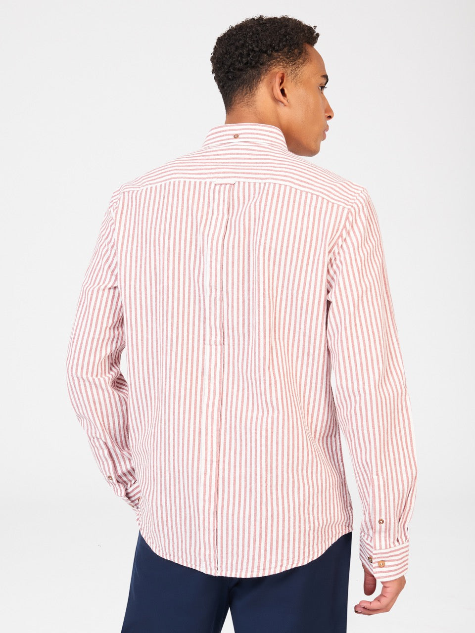 Camisas Ben Sherman Recycled Cotton Oxford Stripe Naranjas | YOWMISQ-05