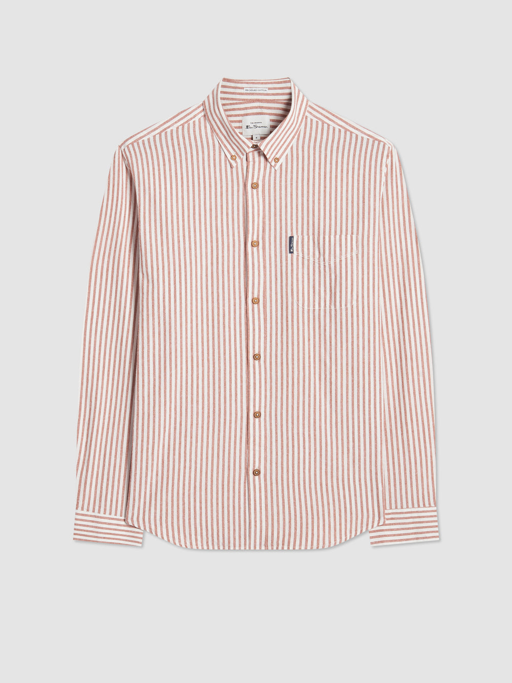 Camisas Ben Sherman Recycled Cotton Oxford Stripe Naranjas | YOWMISQ-05