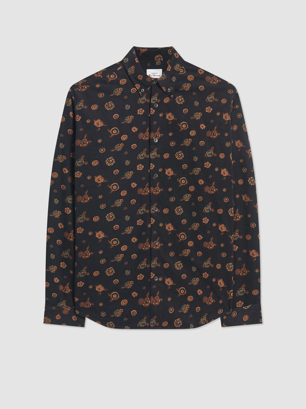 Camisas Ben Sherman Retro Floral Print Corduroy Negras | CVXKJLN-21