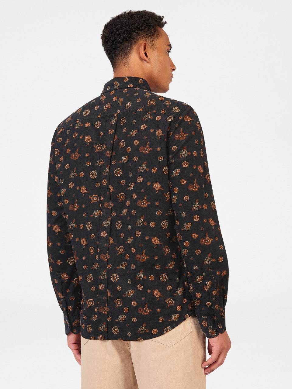 Camisas Ben Sherman Retro Floral Print Corduroy Negras | CVXKJLN-21