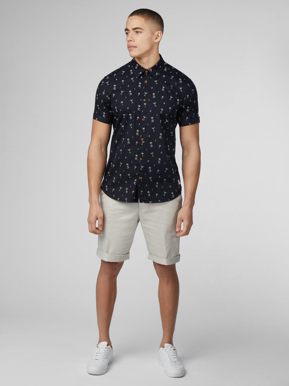 Camisas Ben Sherman Scattered Negras | VGEUWZL-36