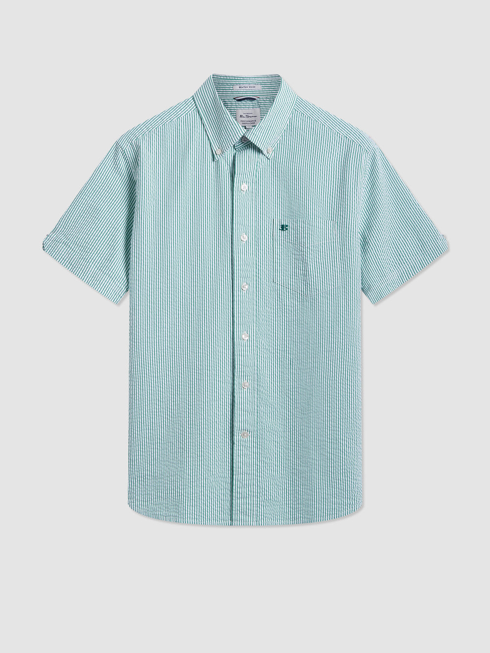 Camisas Ben Sherman Seersucker Bengal Stripe Verde | VQPGCOM-38