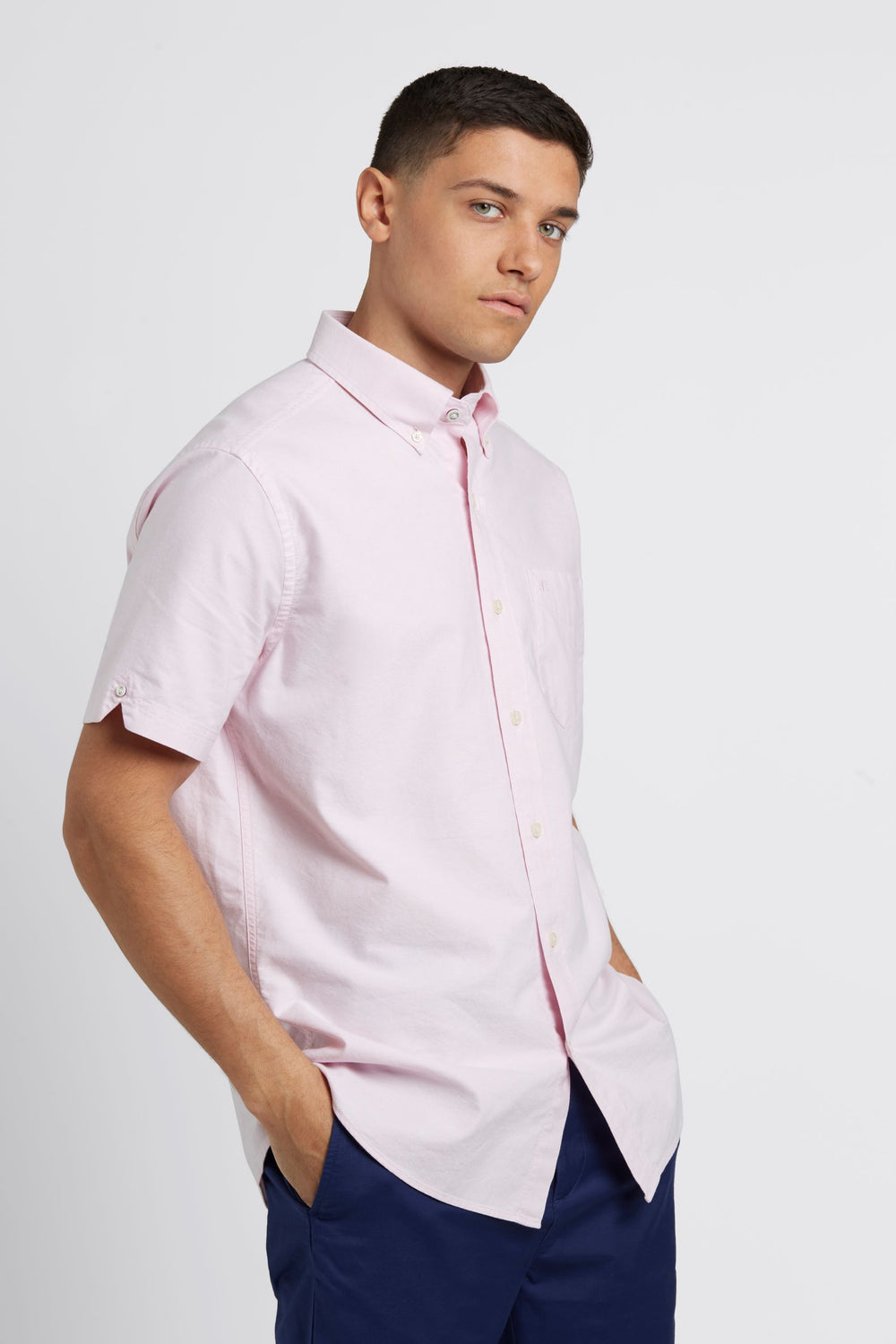 Camisas Ben Sherman Short Sleeve Brighton Oxford Organic Rosas | ICBQARL-23