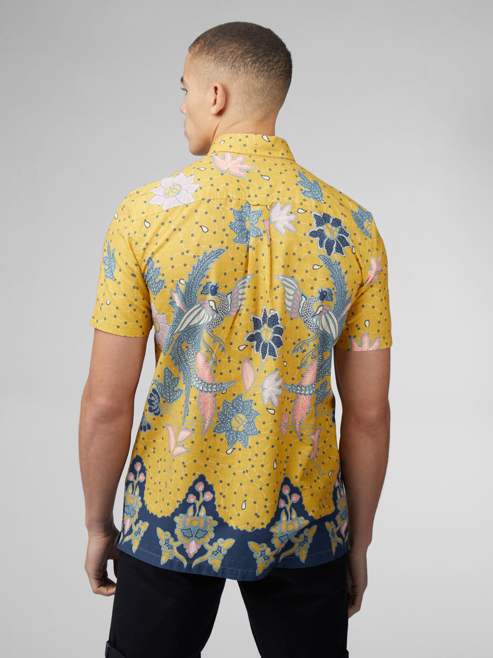 Camisas Ben Sherman Signature Abstract Botanical Print Amarillo | AZXGMUL-28