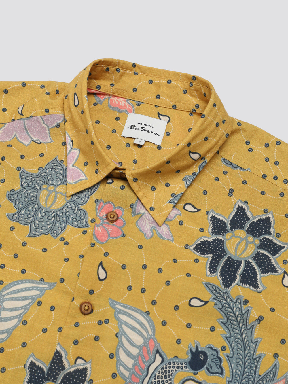 Camisas Ben Sherman Signature Abstract Botanical Print Amarillo | AZXGMUL-28