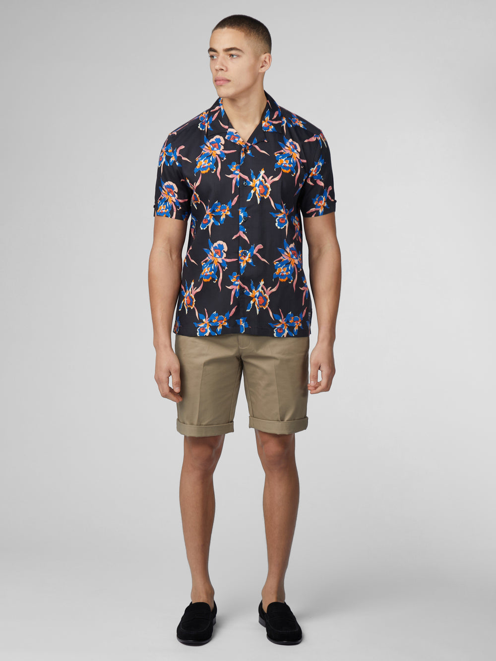 Camisas Ben Sherman Signature Botanical Print Negras | HRJDPAM-39