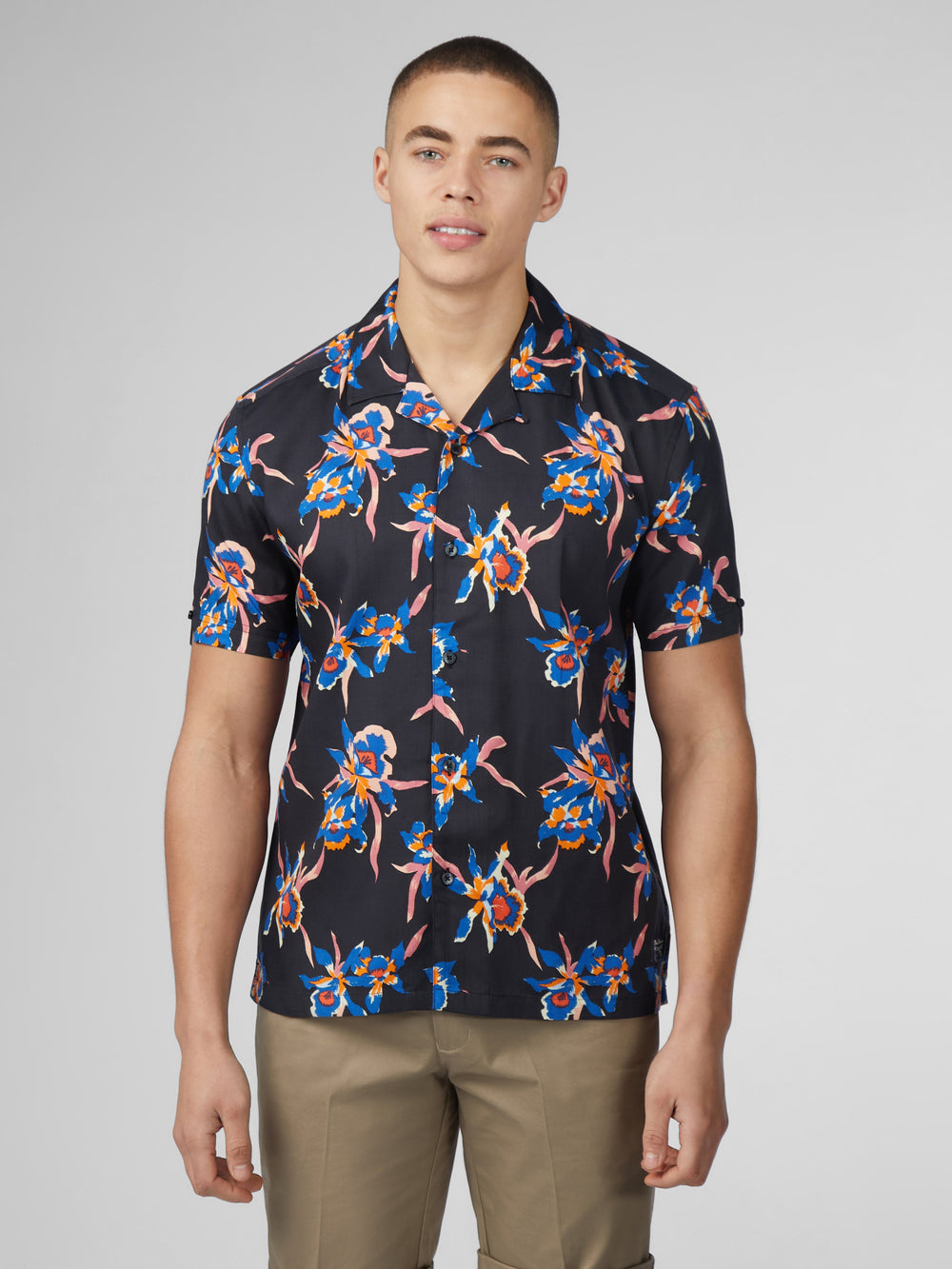 Camisas Ben Sherman Signature Botanical Print Negras | HRJDPAM-39